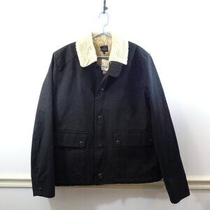 J.Crew Sherpa-Lined Black Canvas Chore Barn Jacket Size XL NEW Country Work